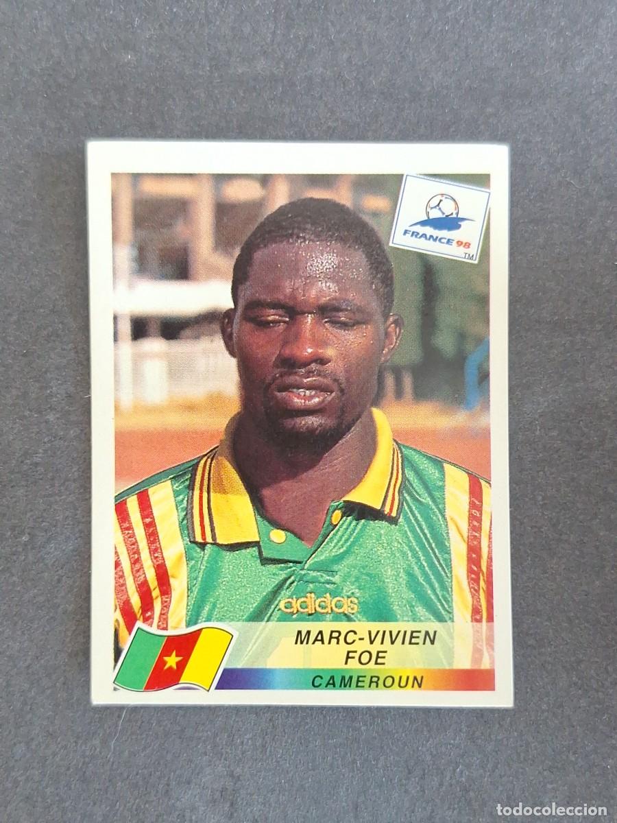 Cromos de f&uacute;tbol: L1 MARC-VIVIEN FOE SELECCION CAMERUN 129 MUNDIAL FRANCIA 98 1998 PANINI NUNCA PEGADO SIN PEGAR