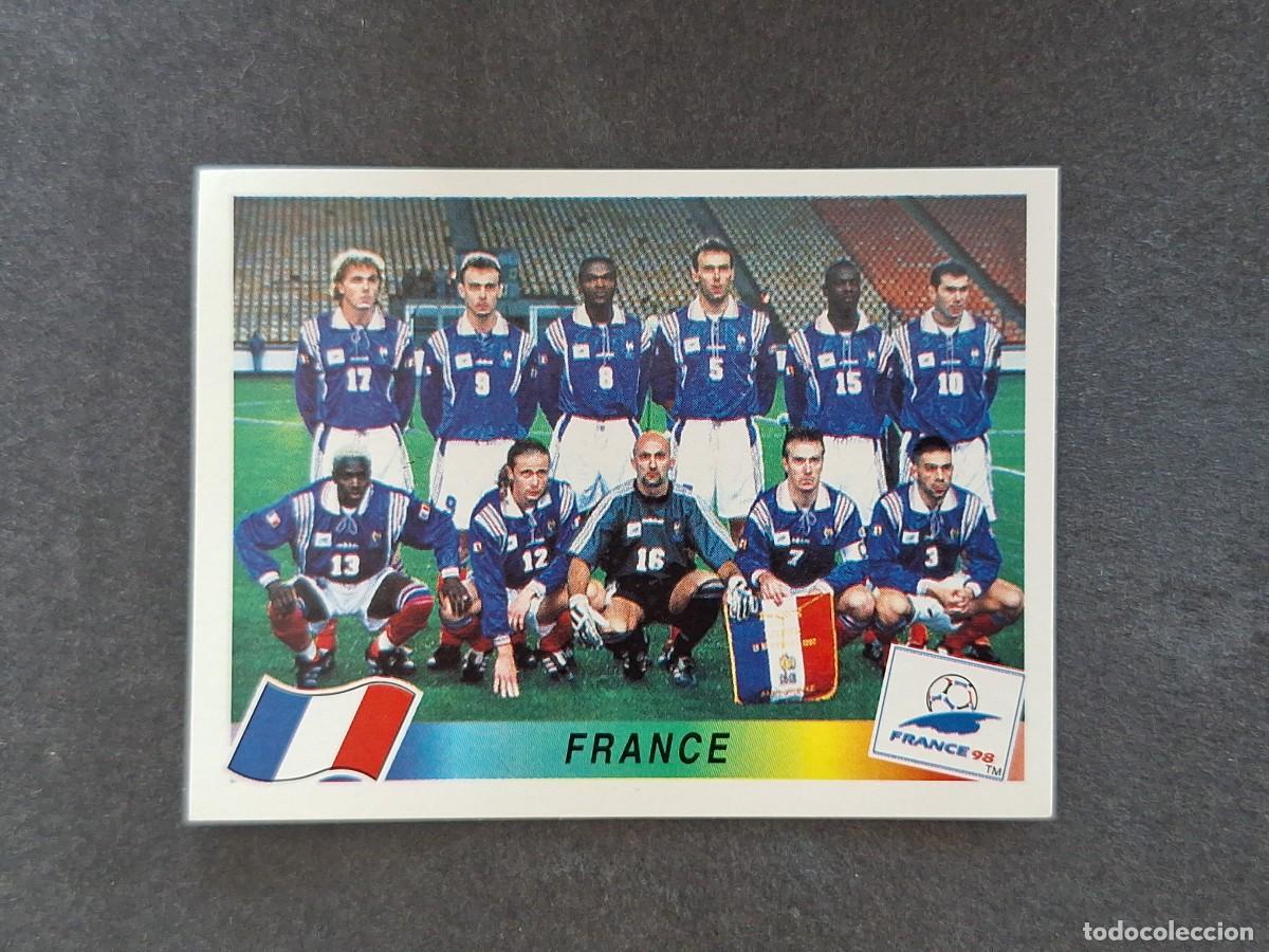 Cromos de f&uacute;tbol: L1 ALINEACION EQUIPO SELECCION FRANCIA 156 MUNDIAL FRANCIA 98 1998 PANINI NUNCA PEGADO SIN PEGAR