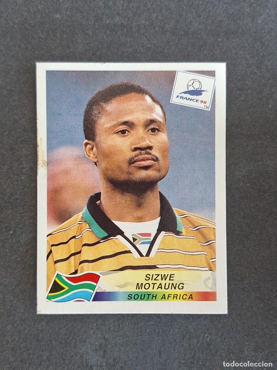 Cromos de f&uacute;tbol: L1 SIZWE MOTAUNG SELECCION SUDAFRICA 177 MUNDIAL FRANCIA 98 1998 PANINI NUNCA PEGADO SIN PEGAR