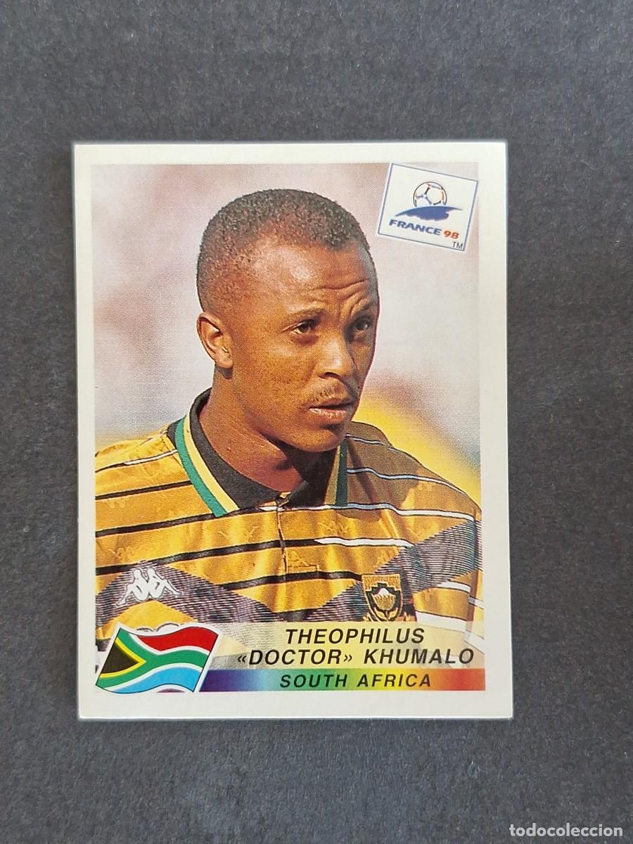 Cromos de f&uacute;tbol: L1 THEOPHILUS KHUMALO SELECCION SUDAFRICA 187 MUNDIAL FRANCIA 98 1998 PANINI NUNCA PEGADO SIN PEGAR