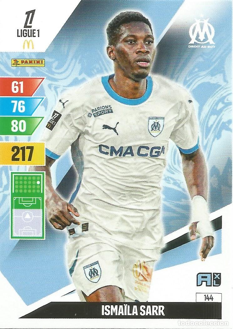 Cromos de f&uacute;tbol: Carta N&uacute;mero 144 - Isma&iuml;la Sarr - OM - Ligue 1 McDonald's 2024-25 - Adrenalyn XL (Panini, 2024)