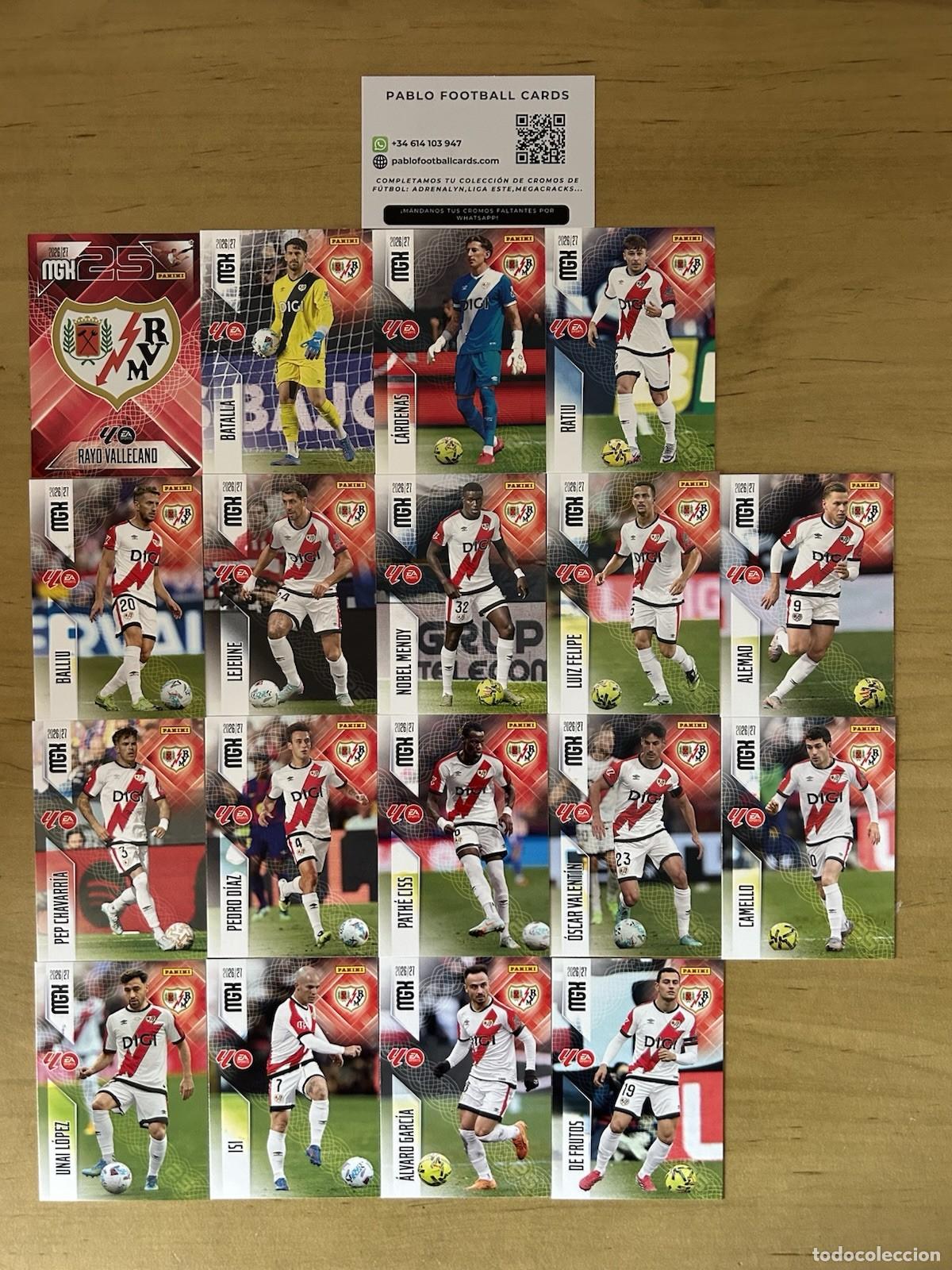 Cromos de f&uacute;tbol: Rayo Vallecano Equipo Completo 18 Cards &ndash; Megacracks LaLiga 2026-27 Panini