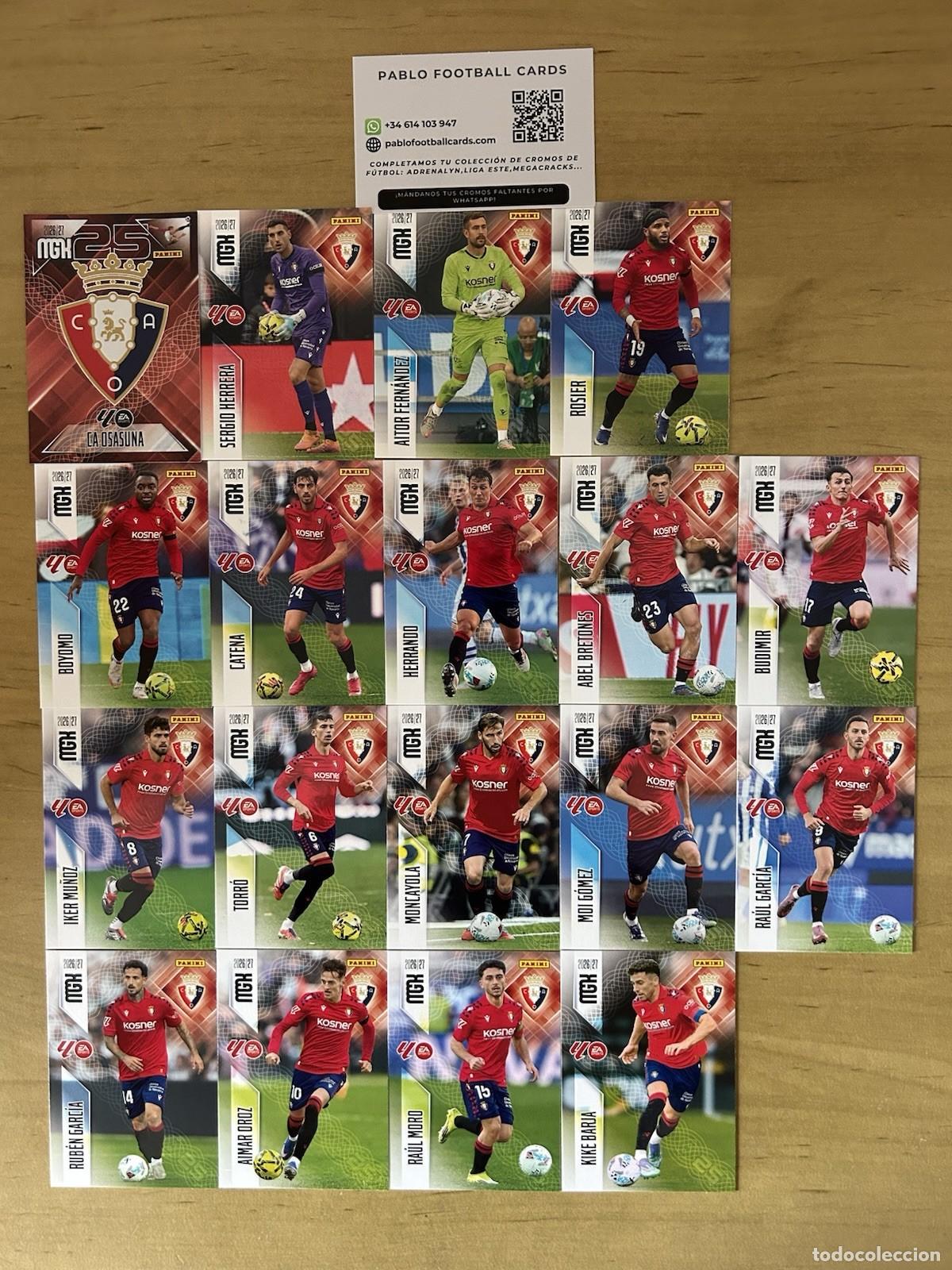 Cromos de f&uacute;tbol: CA Osasuna Equipo Completo 18 Cards &ndash; Megacracks LaLiga 2026-27 Panini