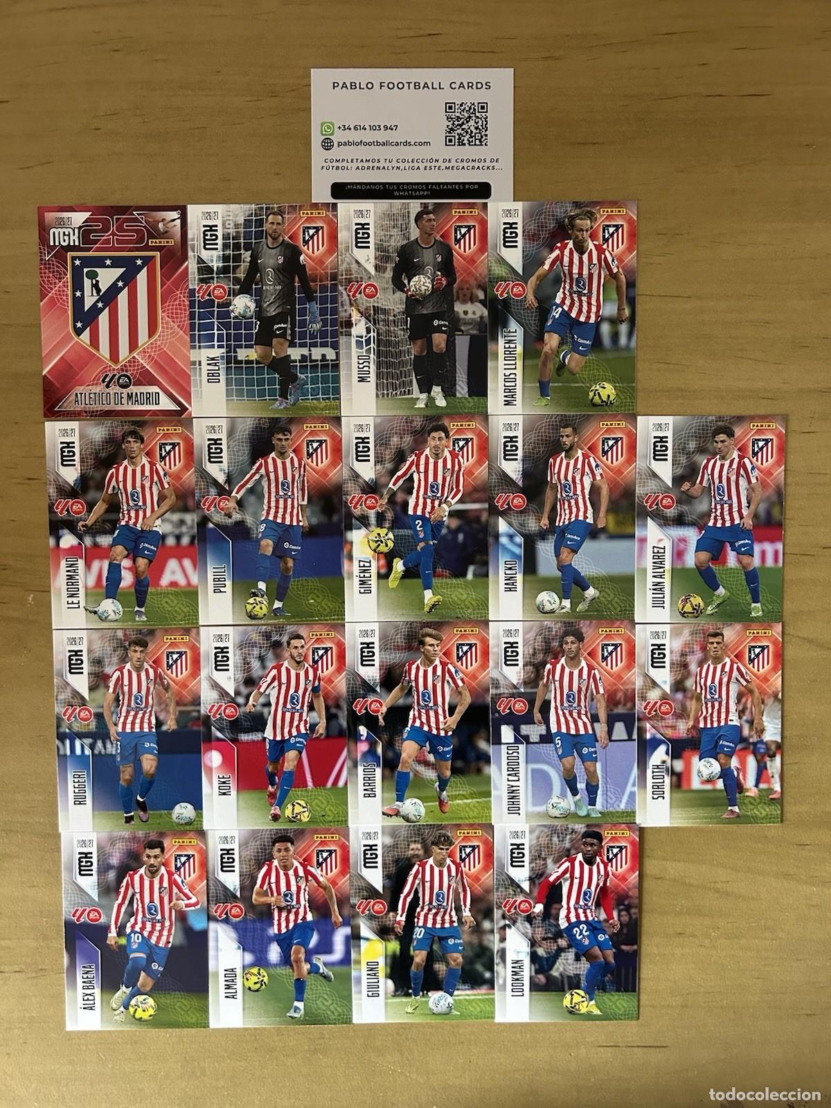 Cromos de f&uacute;tbol: Atl&eacute;tico de Madrid Equipo Completo 18 Cards &ndash; Megacracks LaLiga 2026-27 Panini