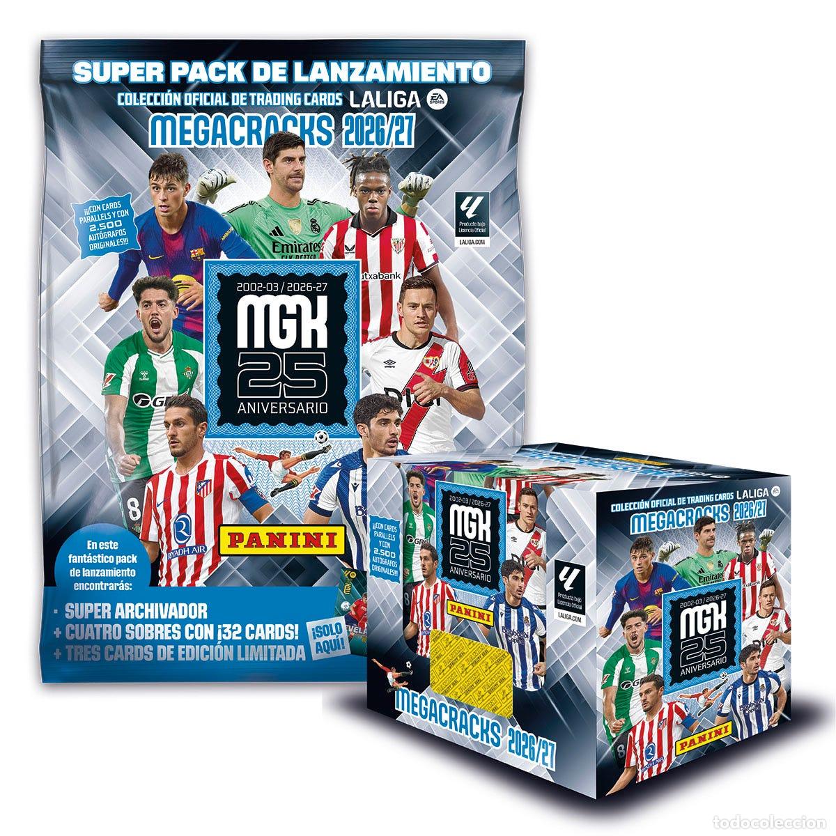 Cromos de f&uacute;tbol: Megapack + Cajita 50 Sobres SEGUNDA EDICI&Oacute;N &ndash; Megacracks 2026-27 Colecci&oacute;n Oficial Panini