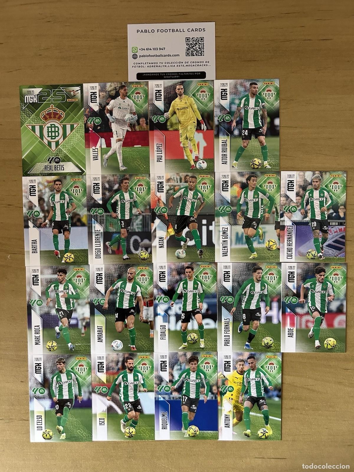 Cromos de Futebol: Real Betis Equipo Completo 18 Cards &ndash; Megacracks LaLiga 2026-27 Panini