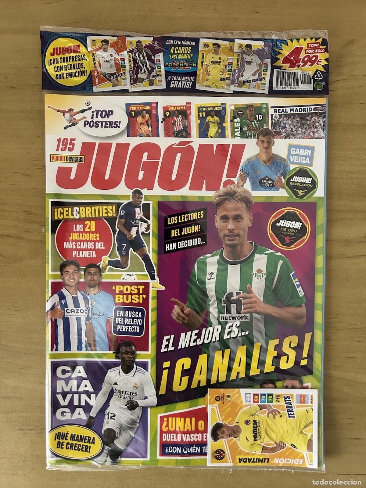 Cartes &agrave; collectionner de Football: Revista Jug&oacute;n 195 con 4 Cards Last Moment Rookie &ndash; Adrenalyn XL 2022-23 Panini