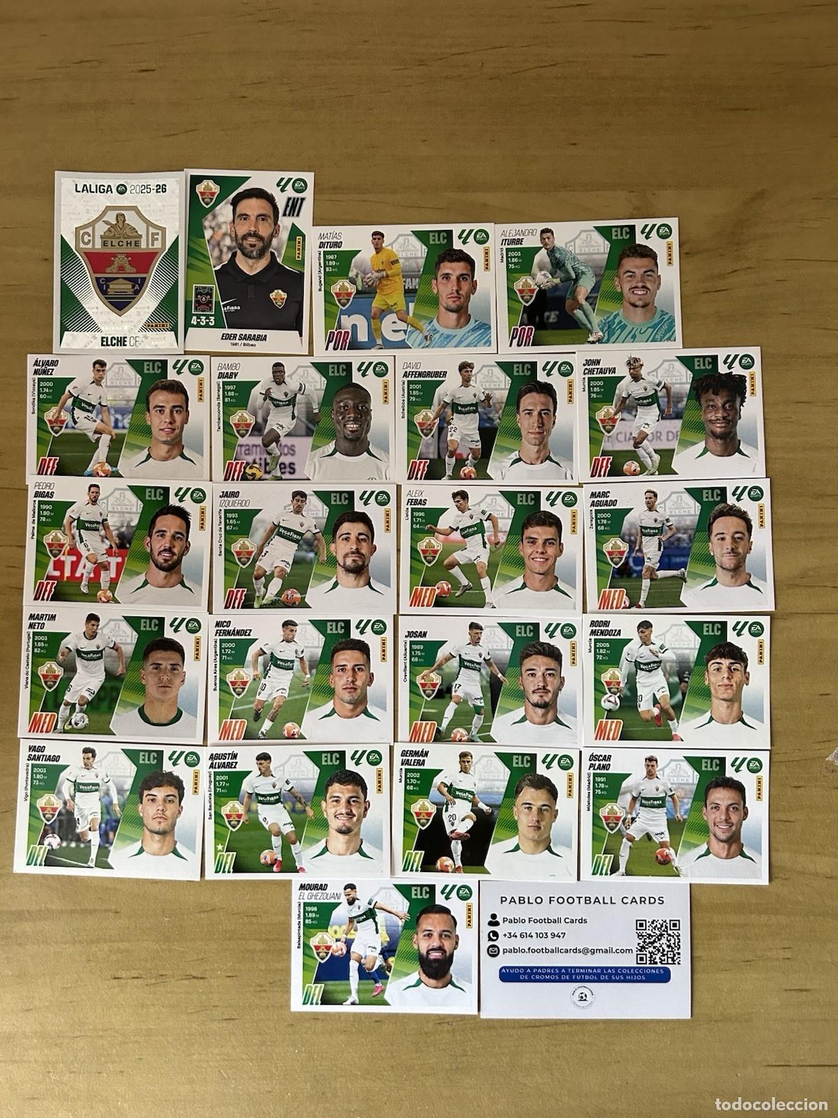 Cartes &agrave; collectionner de Football: Elche CF Equipo Completo 21 Stickers &ndash; LaLiga Este 2025-26 Panini