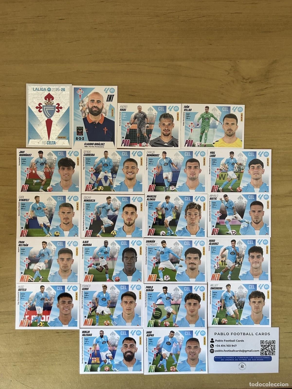 Cartes &agrave; collectionner de Football: Celta de Vigo Equipo Completo 22 Stickers &ndash; LaLiga Este 2025-26 Panini