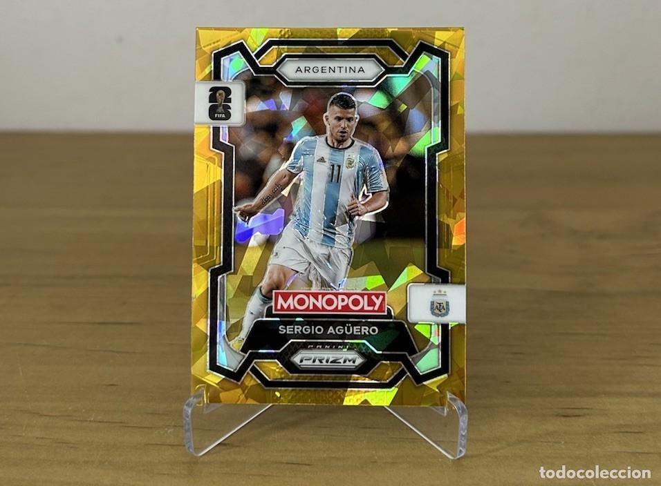 Cromos de Futebol: Sergio Ag&uuml;ero Gold Cracked Ice &ndash; Panini Prizm Monopoly FIFA World Cup 2026