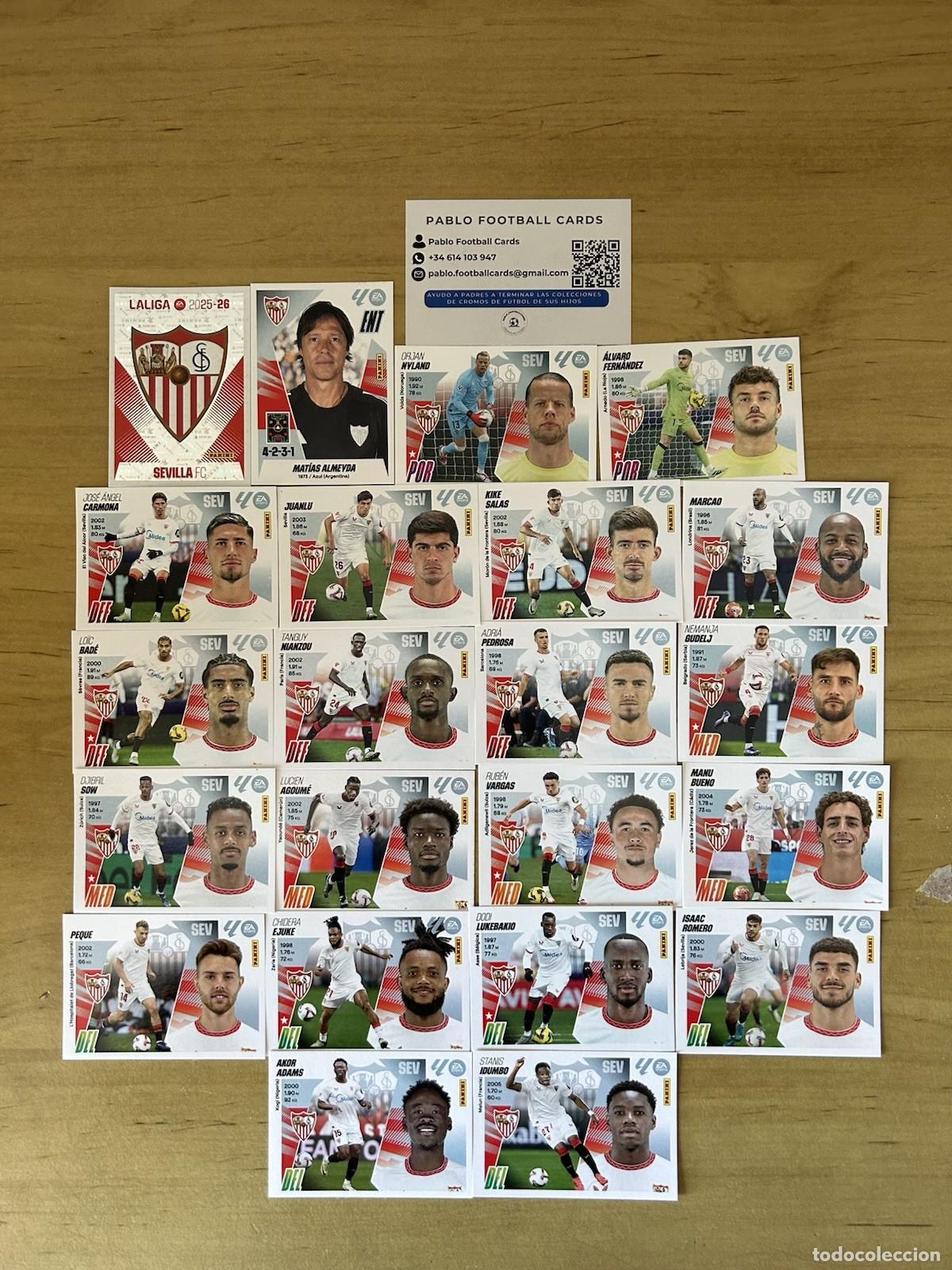 Cromos de Futebol: Sevilla FC Equipo Completo 22 Stickers &ndash; LaLiga Este 2025-26 Panini