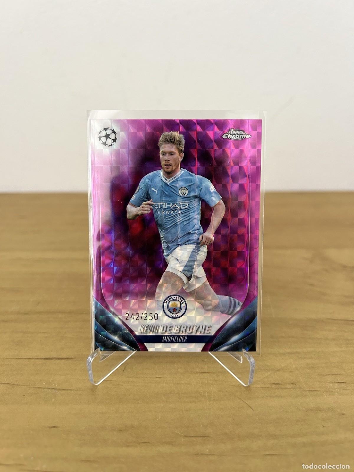 Football Stickers: Kevin De Bruyne Pink Geometric Refractor /250 &ndash; Topps Chrome UEFA 2023