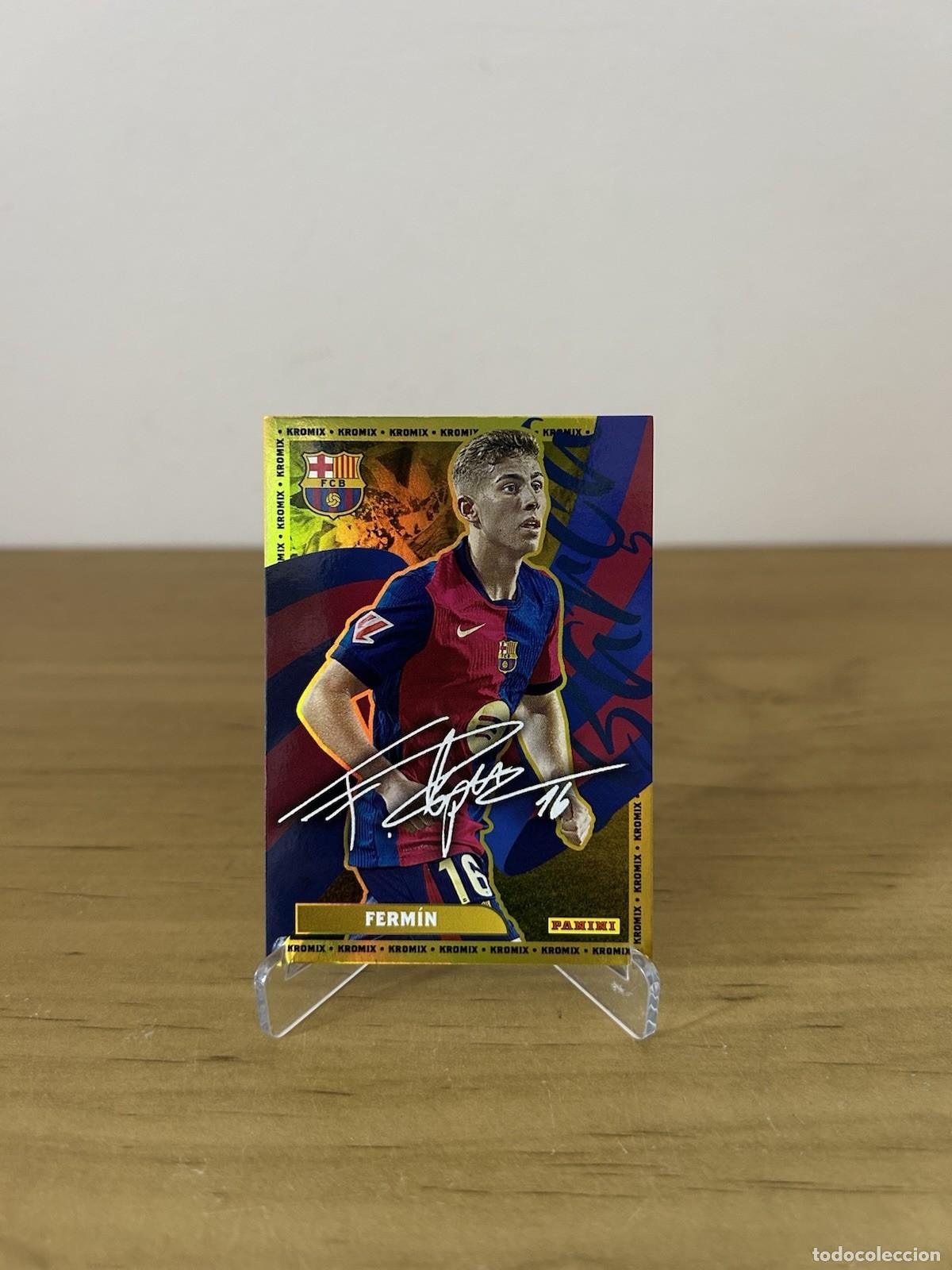 Cromos de f&uacute;tbol: Ferm&iacute;n L&oacute;pez Kromix Gold &ndash; Panini Club FC Barcelona 2024-25