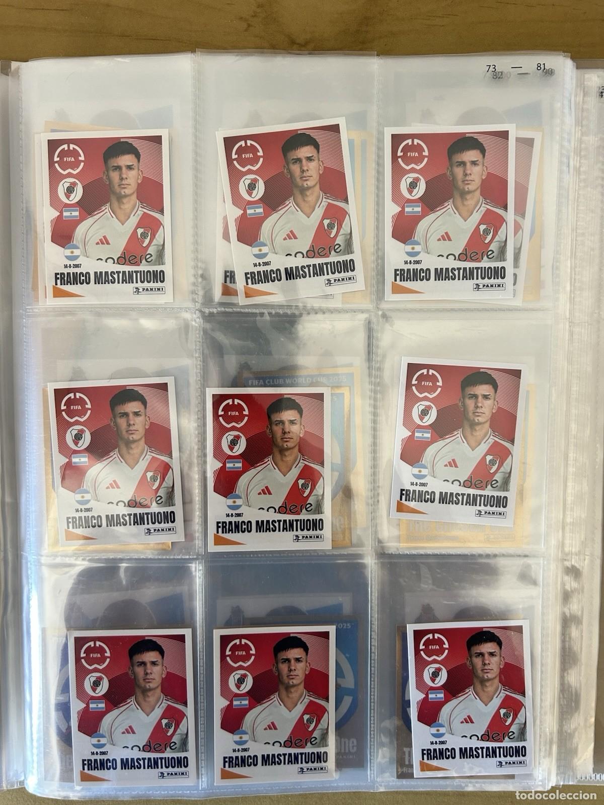 Cromos de f&uacute;tbol: Franco Mastantuono Rookie n&ordm;271 x9 &ndash; Panini FIFA Club World Cup 2025