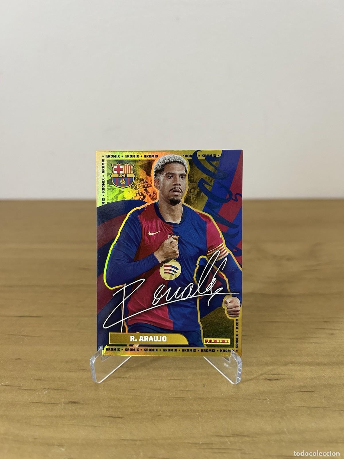 Cromos de f&uacute;tbol: Ronald Araujo Kromix Gold &ndash; Panini Club FC Barcelona 2024-25