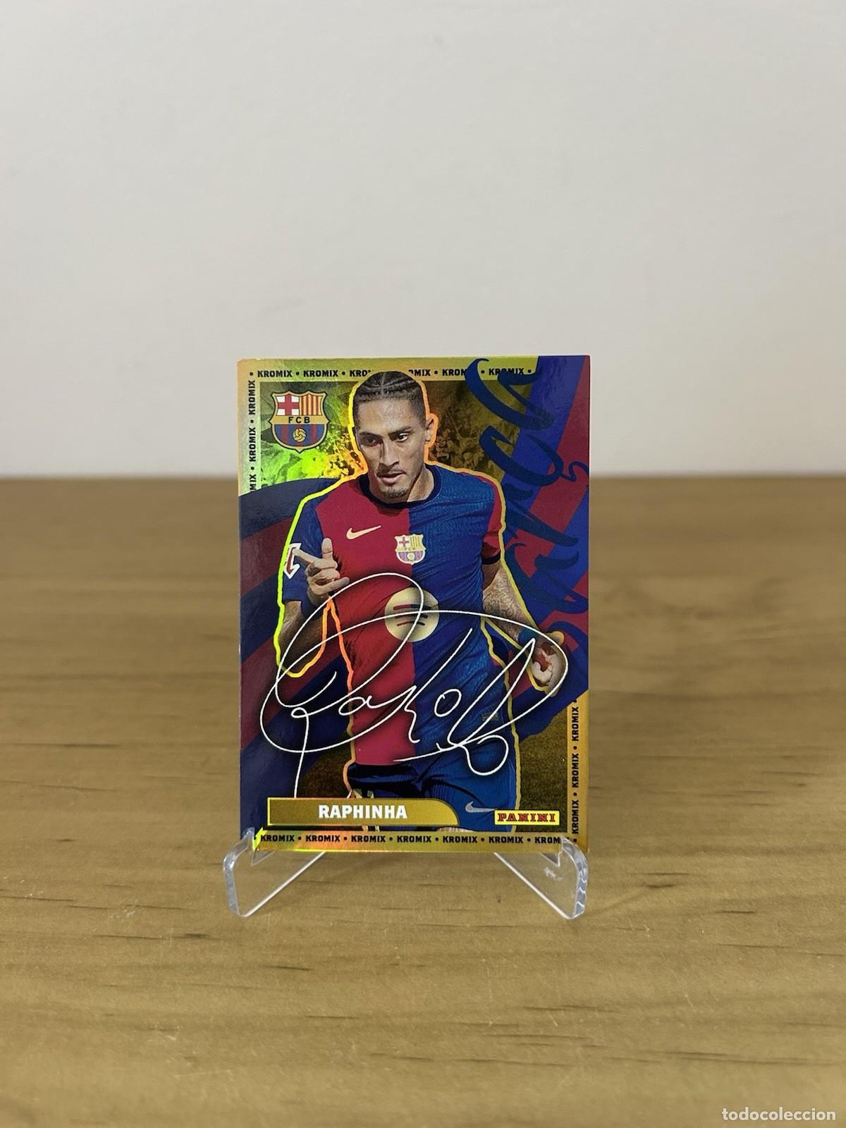 Cromos de f&uacute;tbol: Raphinha Kromix Gold &ndash; Panini Club FC Barcelona 2024-25