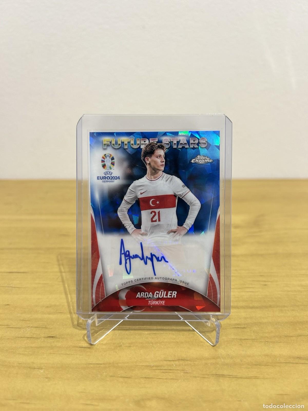 Cromos de f&uacute;tbol: Arda G&uuml;ler Aut&oacute;grafo &ndash; Topps Chrome Sapphire UEFA Euro 2024