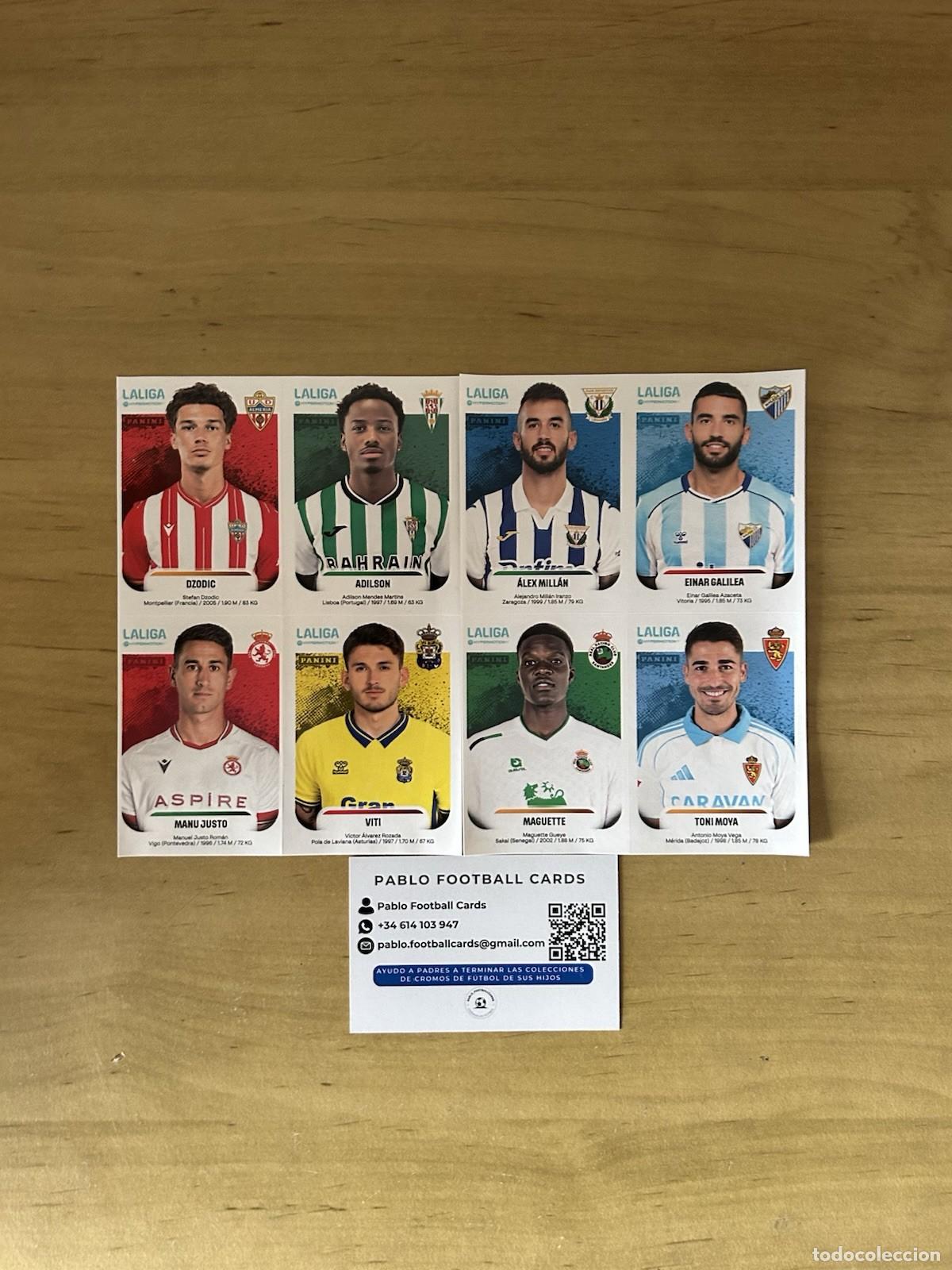 Cromos de f&uacute;tbol: L&aacute;mina Set Completo 8 Cromos Actualizaci&oacute;n Jug&oacute;n &ndash; Liga Hypermotion 2025-26