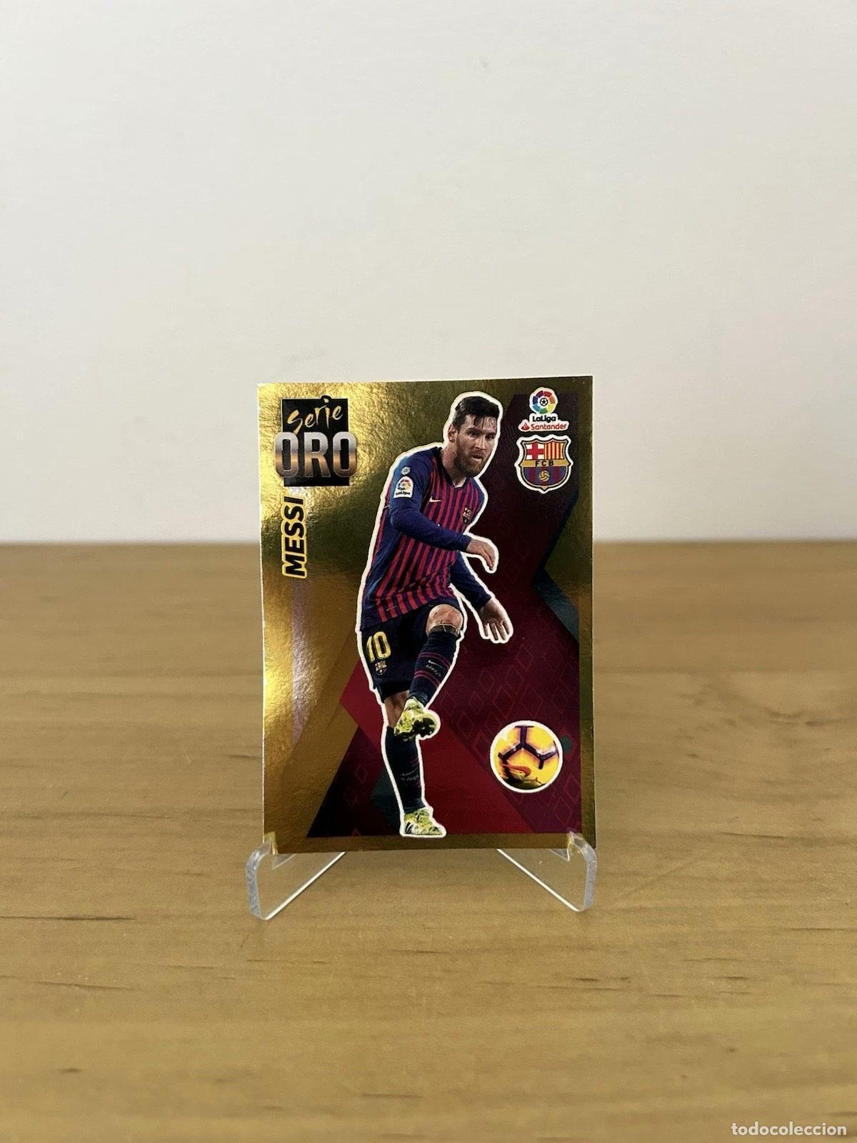 Cromos de f&uacute;tbol: Lionel Messi Serie Oro n&ordm;5 &ndash; LaLiga Este 2019-20 Panini FC Barcelona