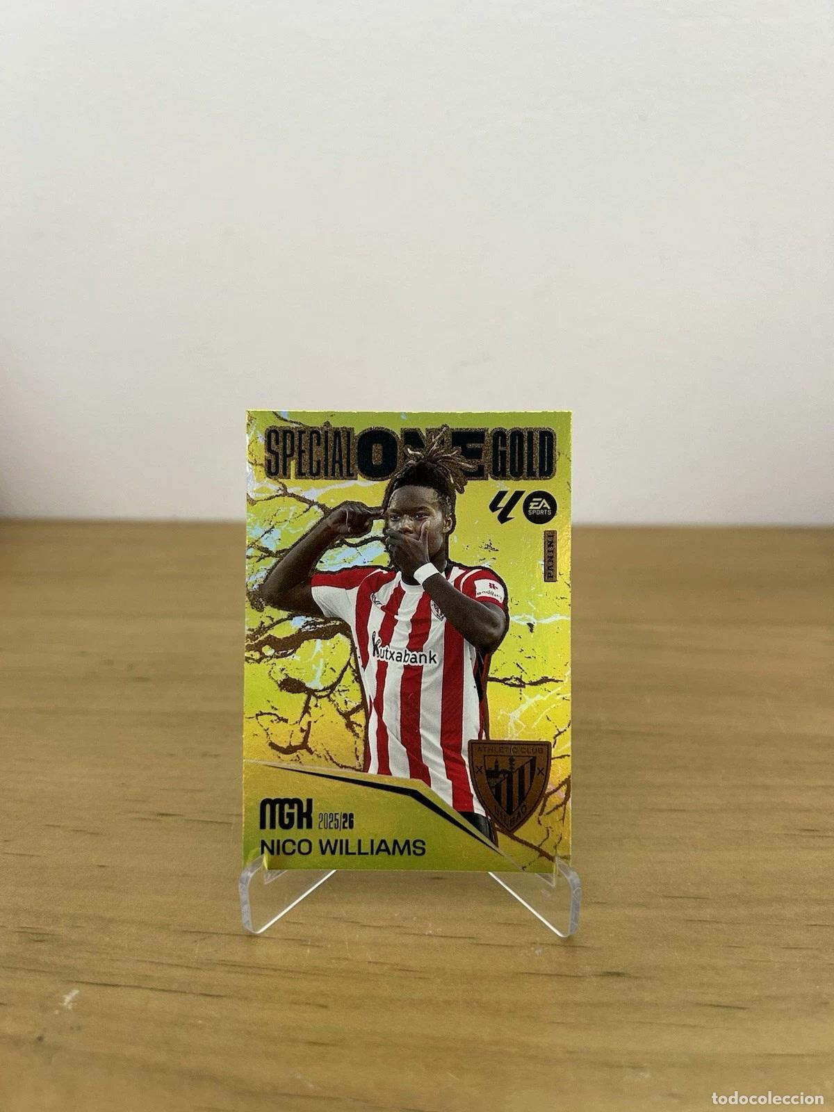 Football Stickers: Nico Williams Special One Gold &ndash; Megacracks LaLiga 2025-26 Panini