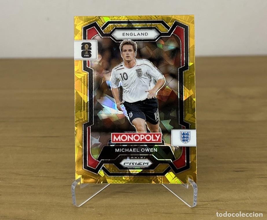 Cromos de f&uacute;tbol: Michael Owen Gold Cracked Ice &ndash; Panini Prizm Monopoly FIFA World Cup 2026