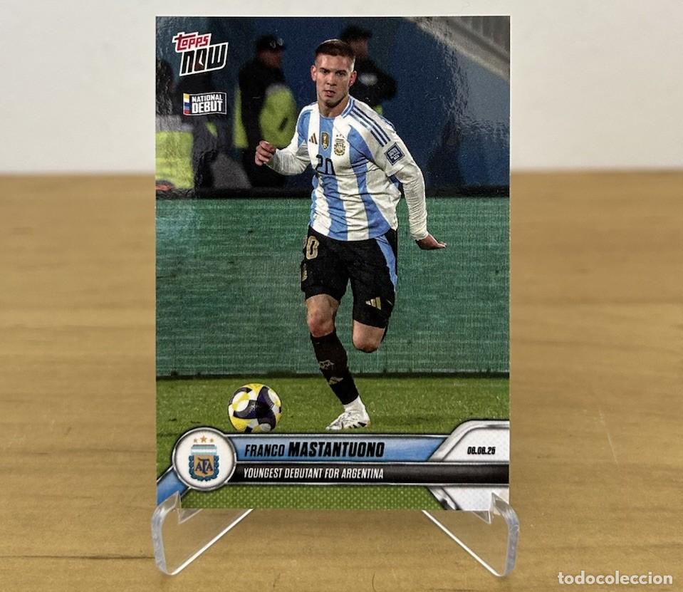 Cromos de f&uacute;tbol: Franco Mastantuono Topps Now n&ordm;1 &ndash; Debutante M&aacute;s Joven de Argentina