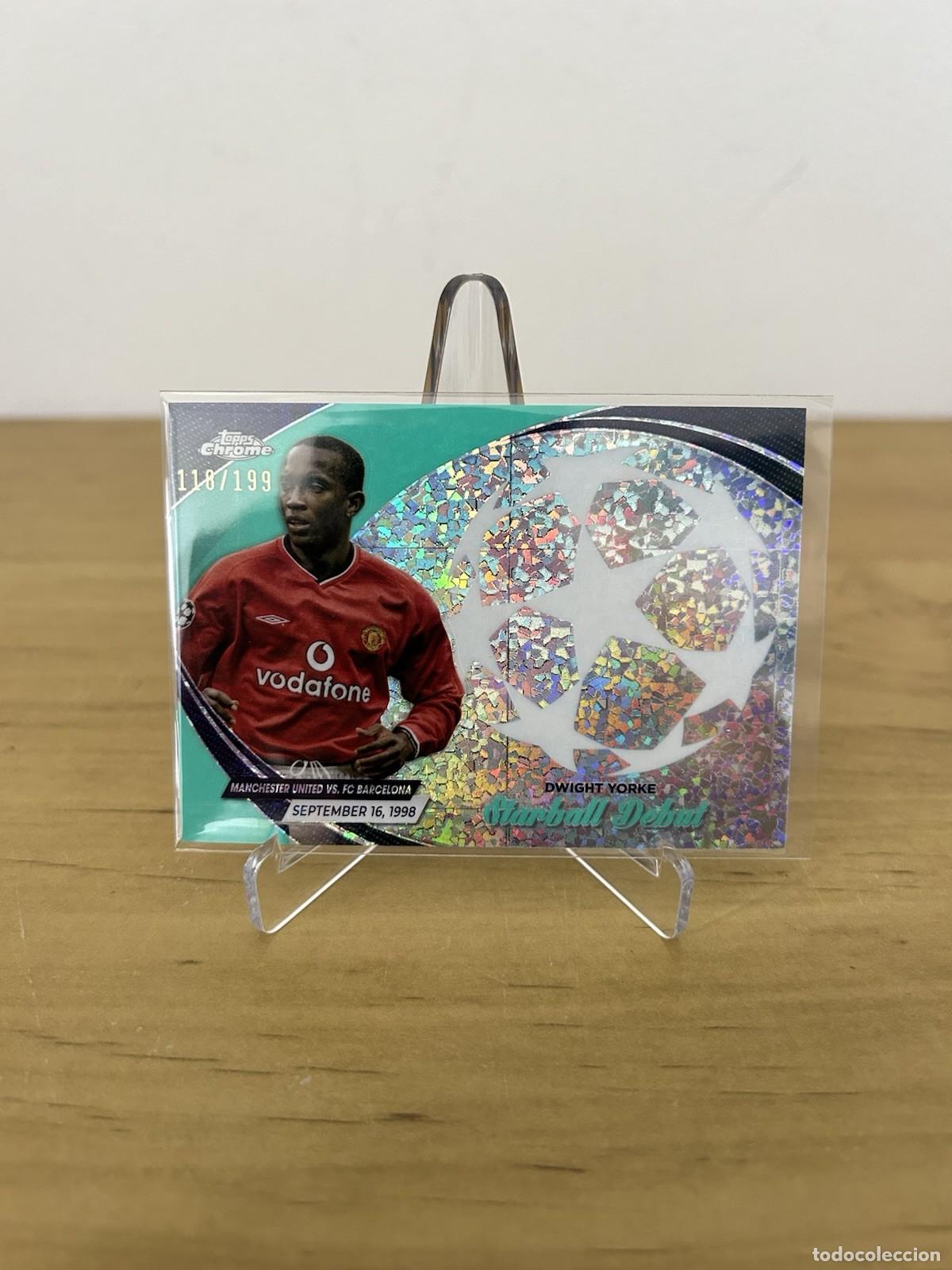 Cromos de Futebol: Dwight Yorke Starball Debut Aqua /199 &ndash; Topps Chrome UEFA 2023-24