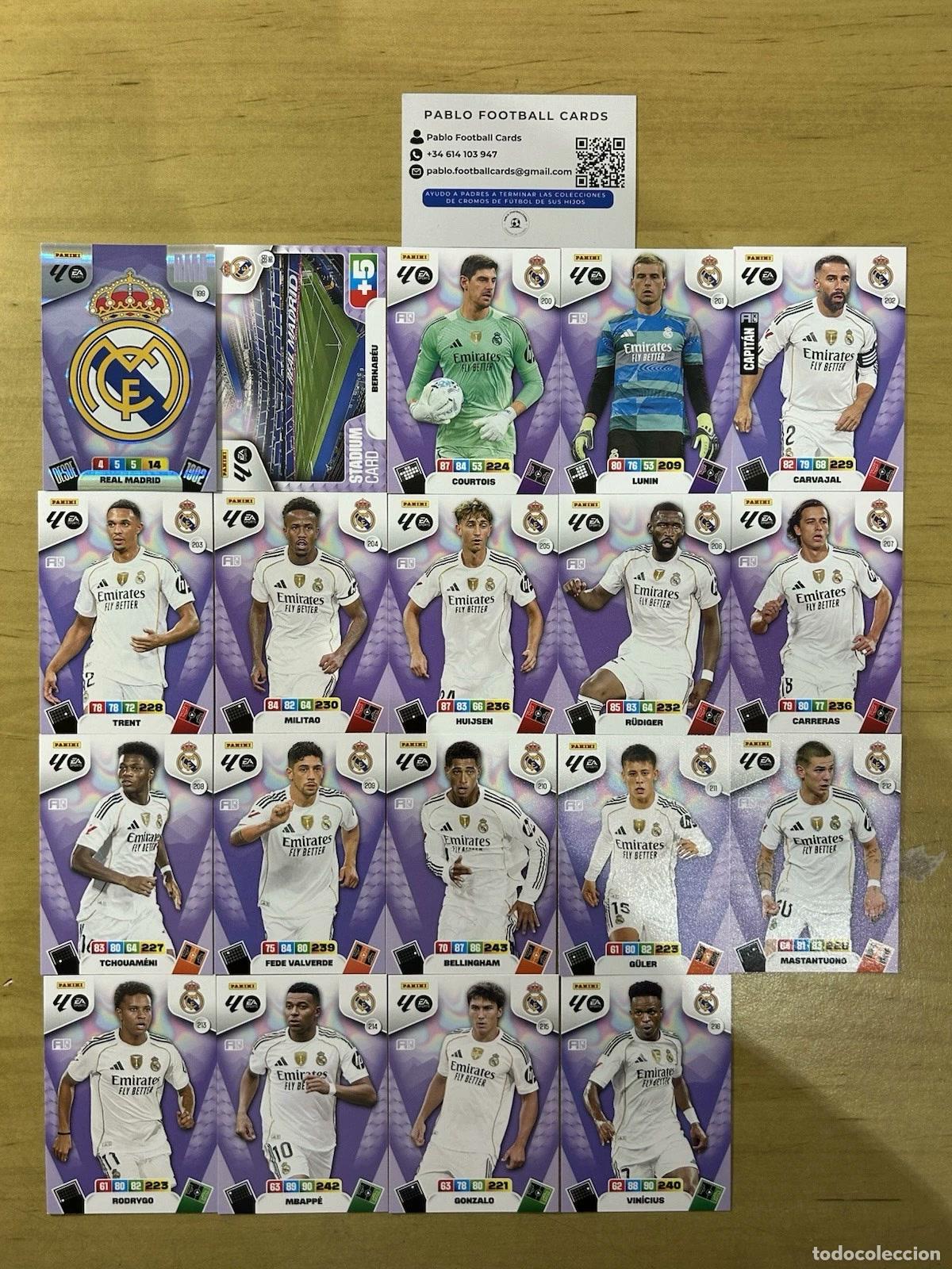 Cromos de f&uacute;tbol: Real Madrid Equipo Completo 19 Cards &ndash; Adrenalyn XL LaLiga 2025-26 Panini