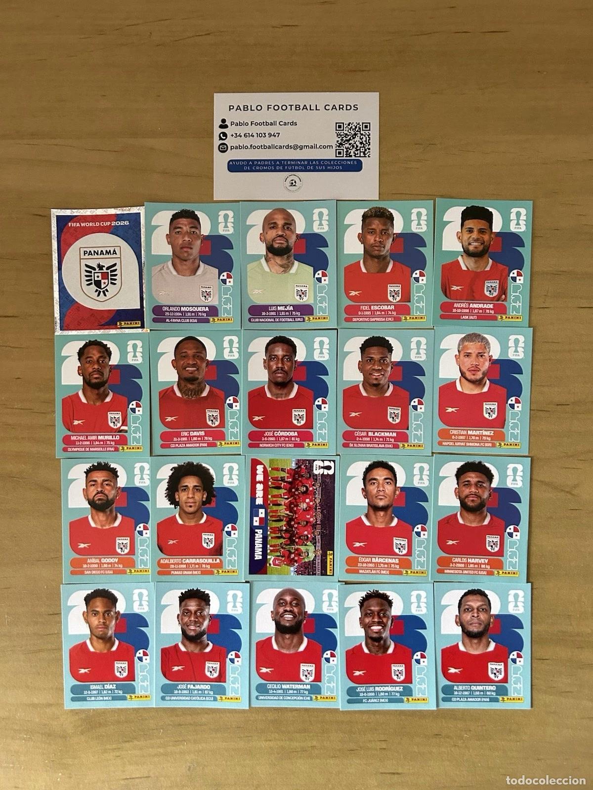 Cromos de f&uacute;tbol: Selecci&oacute;n Panam&aacute; Completa &ndash; 20 Stickers Panini FIFA World Cup 2026