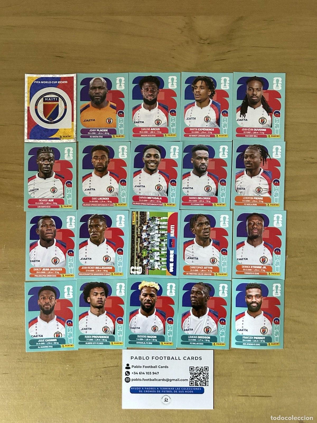 Cromos de f&uacute;tbol: Selecci&oacute;n Hait&iacute; Completa &ndash; 20 Stickers Panini FIFA World Cup 2026