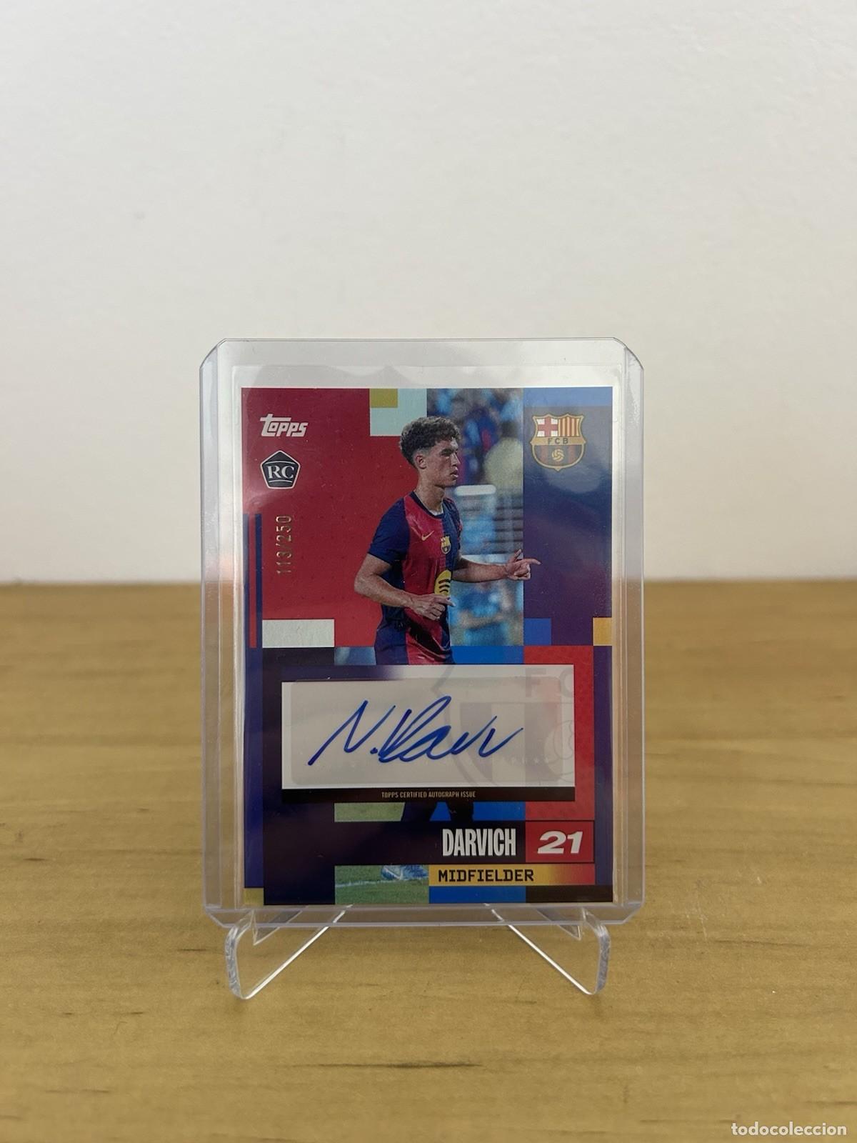 Cromos de f&uacute;tbol: Noah Darvich Aut&oacute;grafo /250 &ndash; Bar&ccedil;a Rumba Topps Team Set Barcelona 2024-25