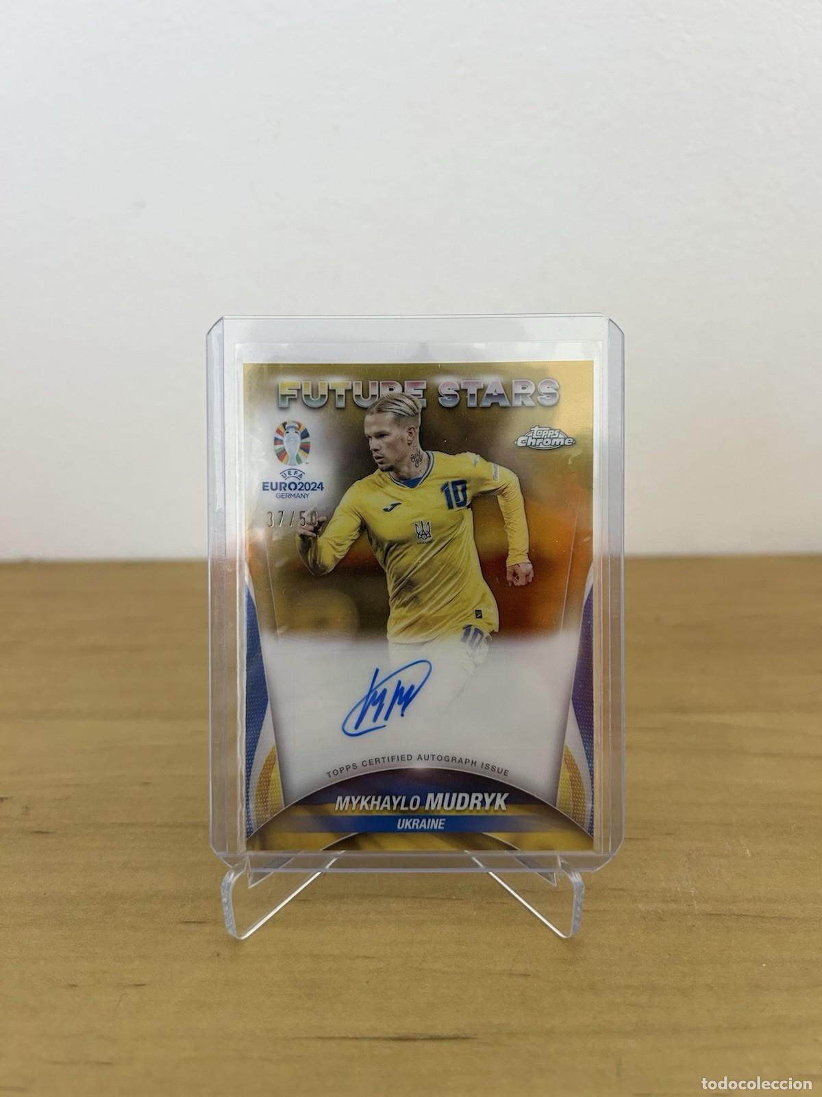 Cromos de Futebol: Mykhailo Mudryk Aut&oacute;grafo /50 Future Stars &ndash; Topps Chrome UEFA Euro 2024