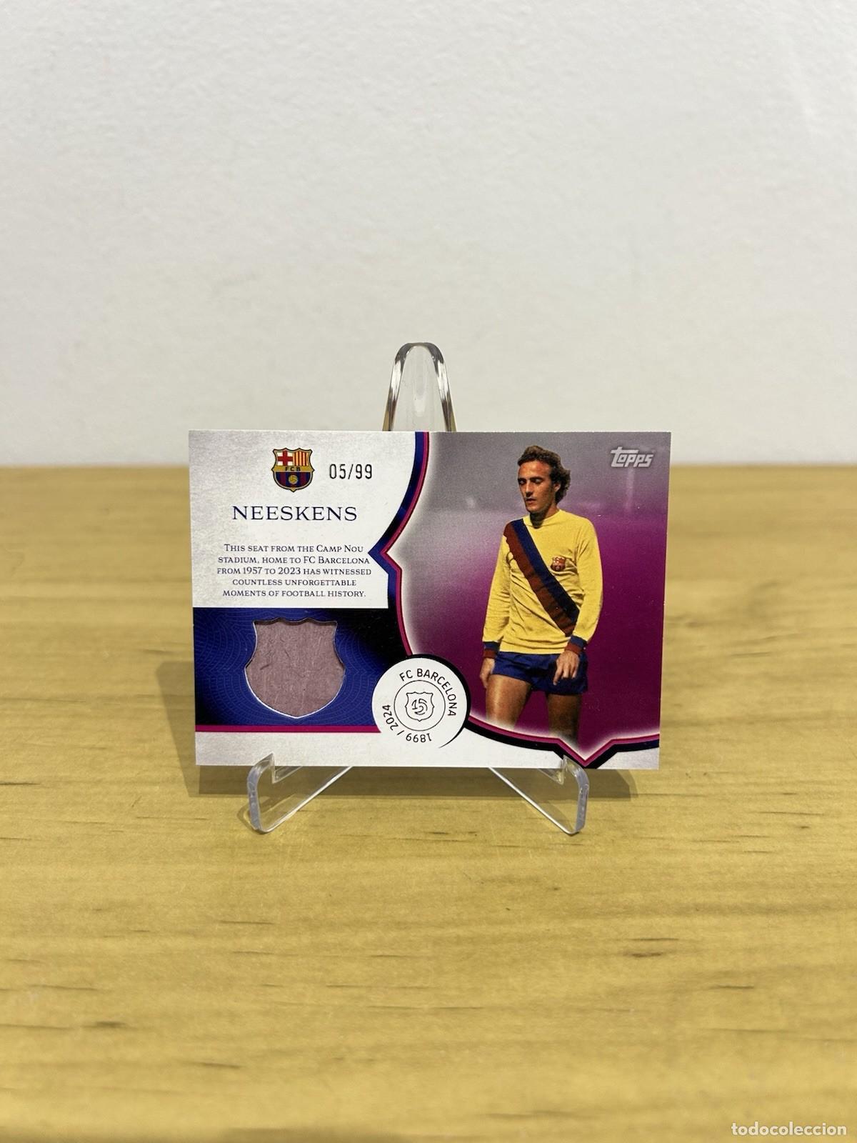 Cromos de Futebol: Johan Neeskens Camp Nou Seat Relic 05/99 &ndash; Topps FC Barcelona 125 Aniversario