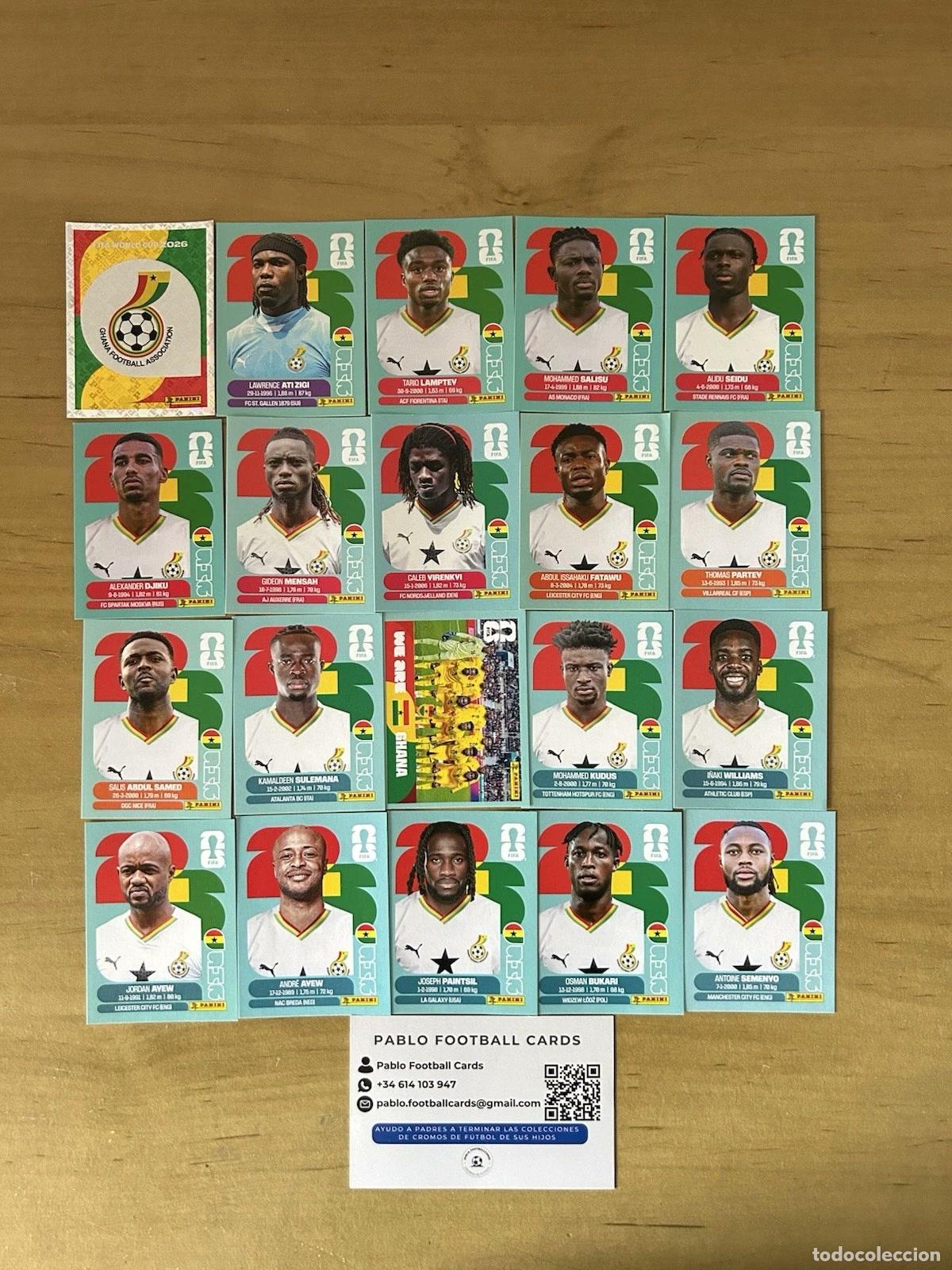 Cromos de Futebol: Selecci&oacute;n Ghana Completa &ndash; 20 Stickers Panini FIFA World Cup 2026