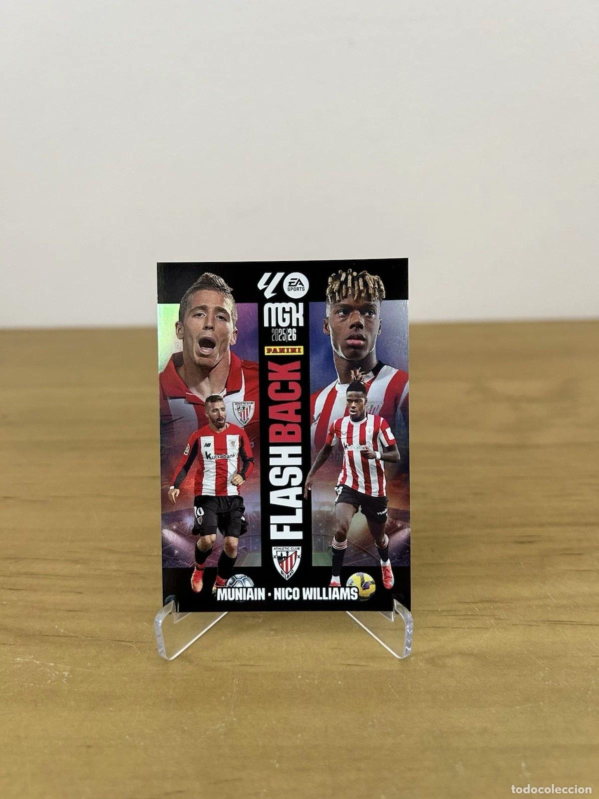 Cromos de f&uacute;tbol: Muniain &ndash; Nico Williams Flashback Athletic Bilbao &ndash; Megacracks 2025-26