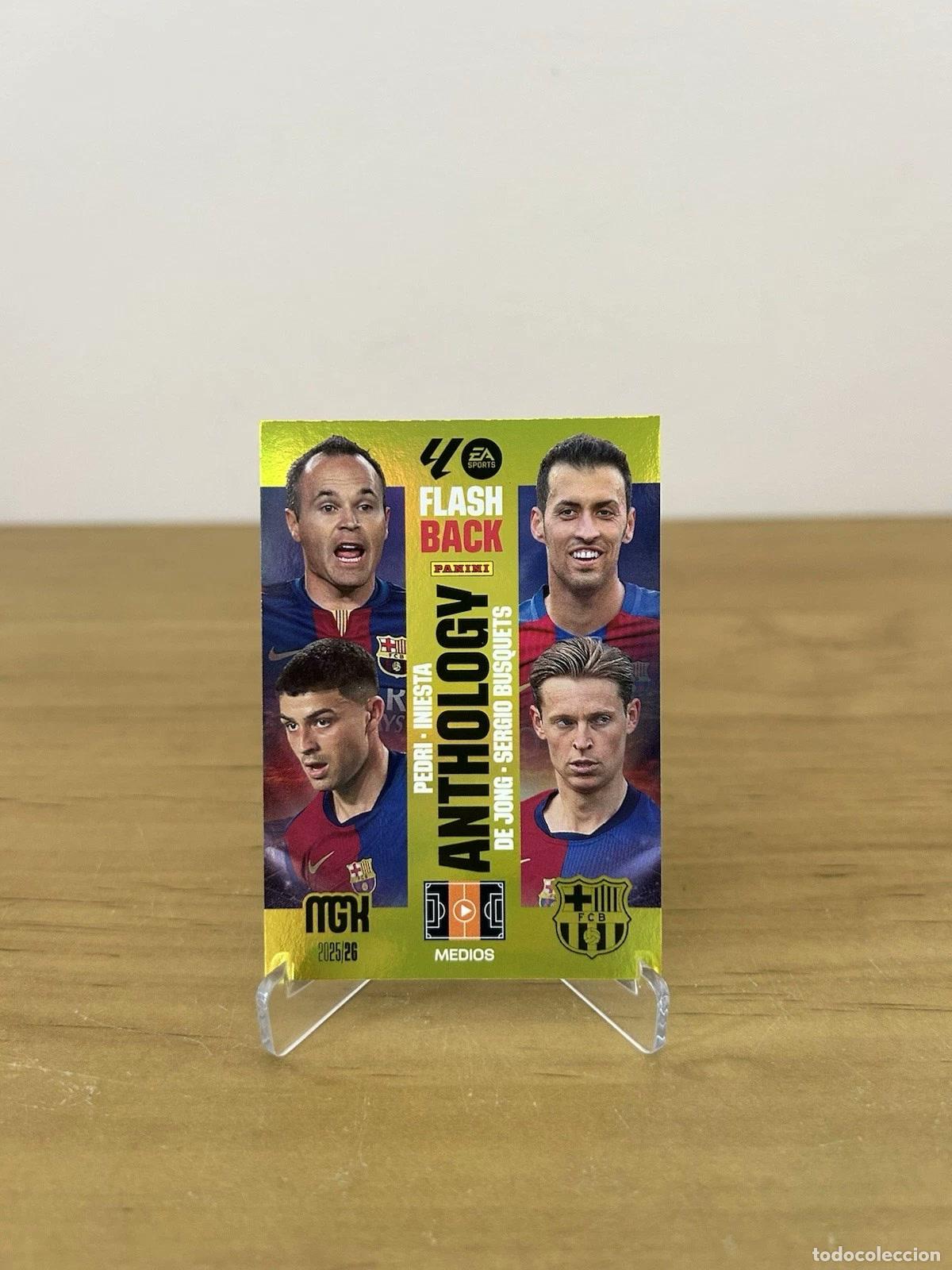Cromos de f&uacute;tbol: Iniesta &ndash; Pedri Flashback Anthology &ndash; Megacracks LaLiga 2025-26 Panini