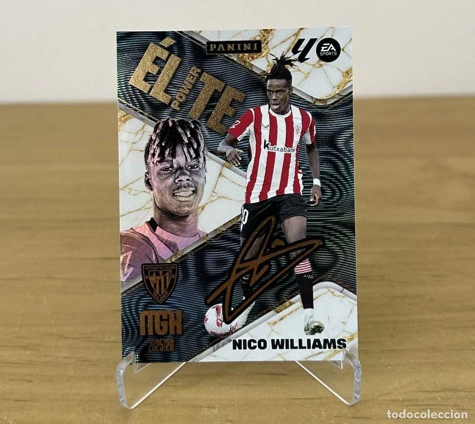 Cromos de f&uacute;tbol: Nico Williams Elite Power P13 Firmada &ndash; Megacracks LaLiga 2025-26 Athletic