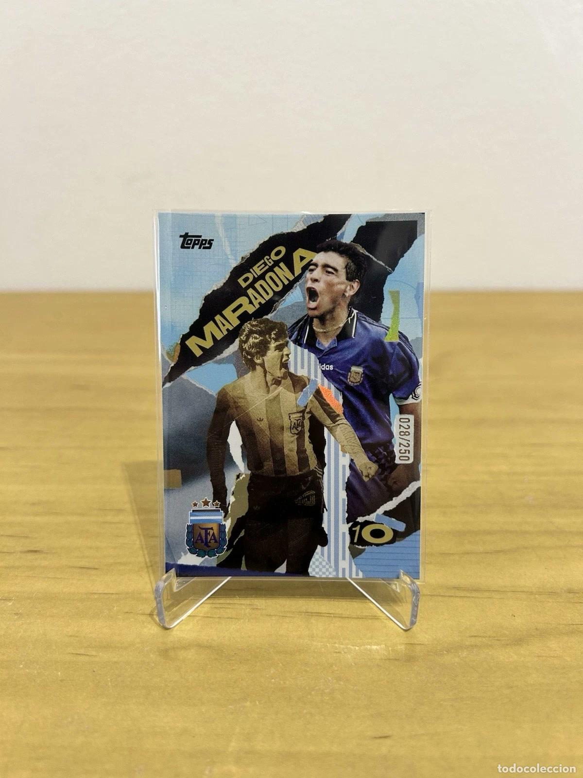 Cromos de f&uacute;tbol: Diego Maradona First Goal /250 &ndash; Topps Team Set Argentina 2024-25