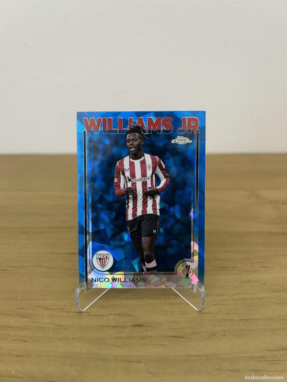 Cromos de f&uacute;tbol: Nico Williams n&ordm;28 &ndash; Topps Chrome Sapphire UEFA Club Competitions 2024-25