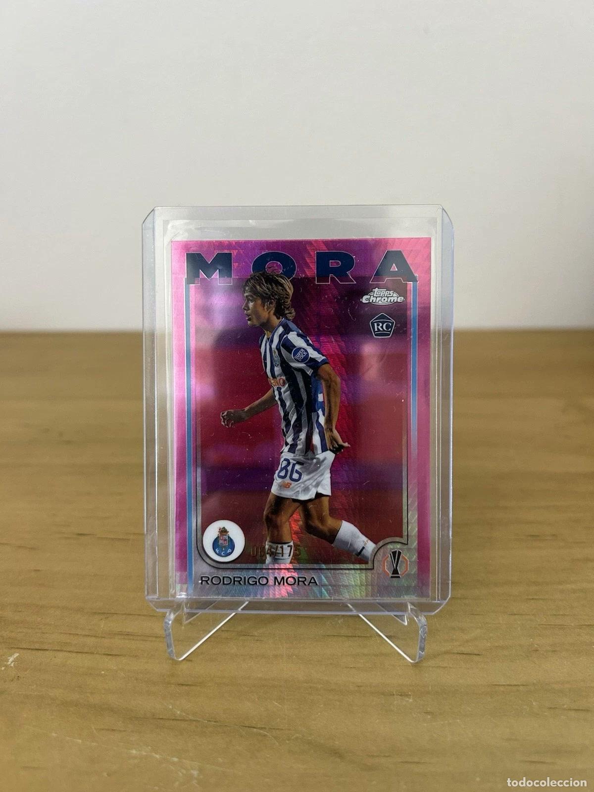 Cromos de f&uacute;tbol: Rodrigo Mora Rookie Rosa Lava /175 &ndash; Topps Chrome UCC 2024-25 FC Porto
