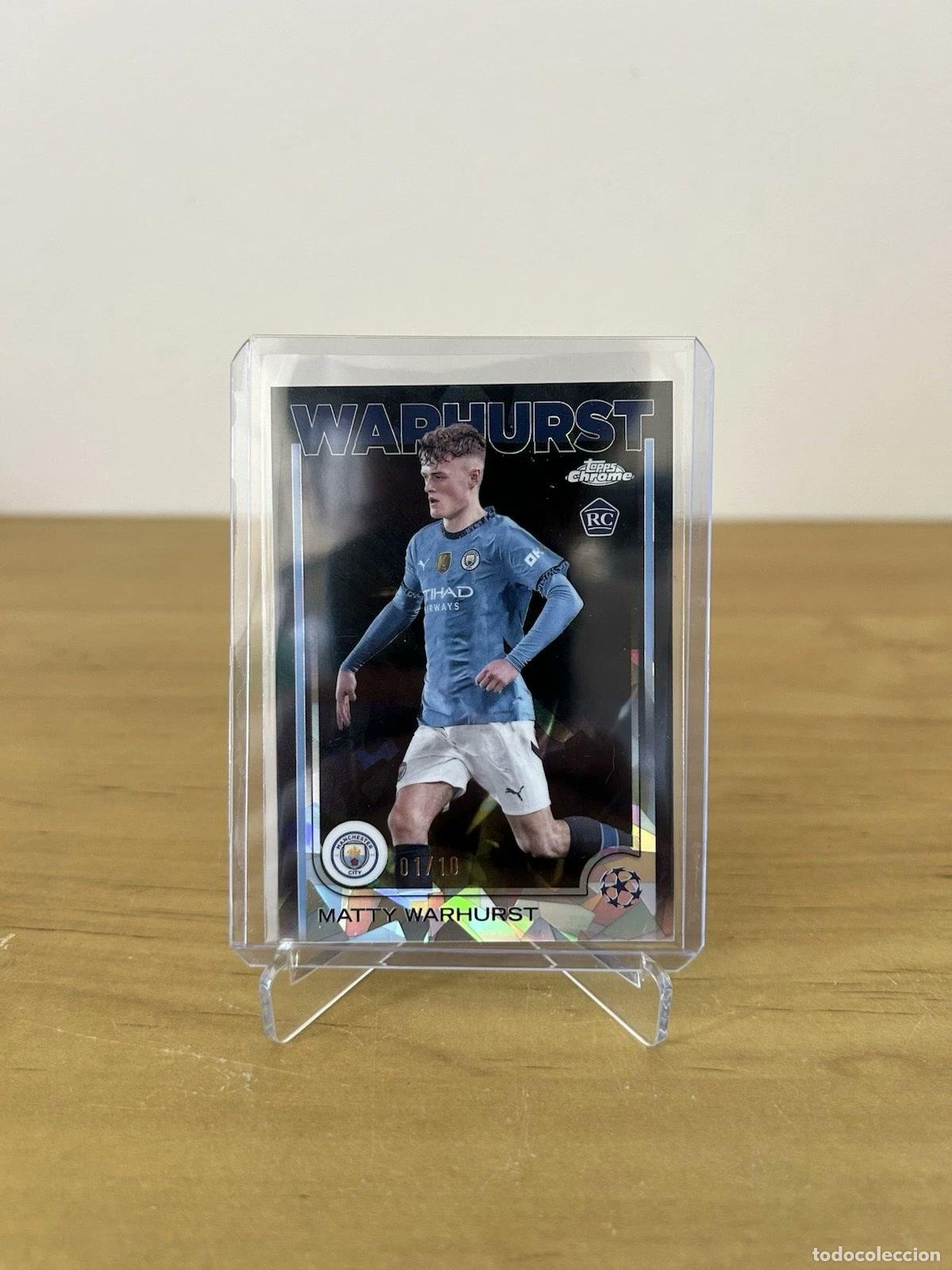 Cromos de f&uacute;tbol: Matty Warhurst Black Logofractor Rookie /10 &ndash; Topps Chrome UCC 2024-25