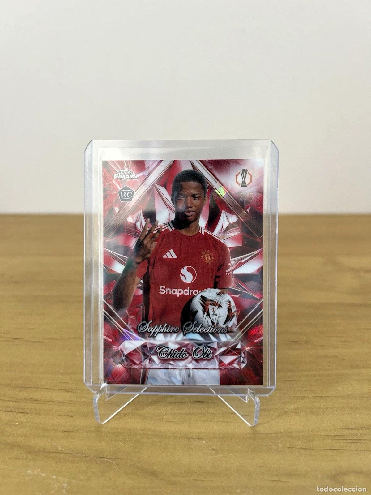 Cromos de f&uacute;tbol: Chido Obi Sapphire Selections Rookie /5 &ndash; Topps Chrome UEFA Sapphire 2024-25