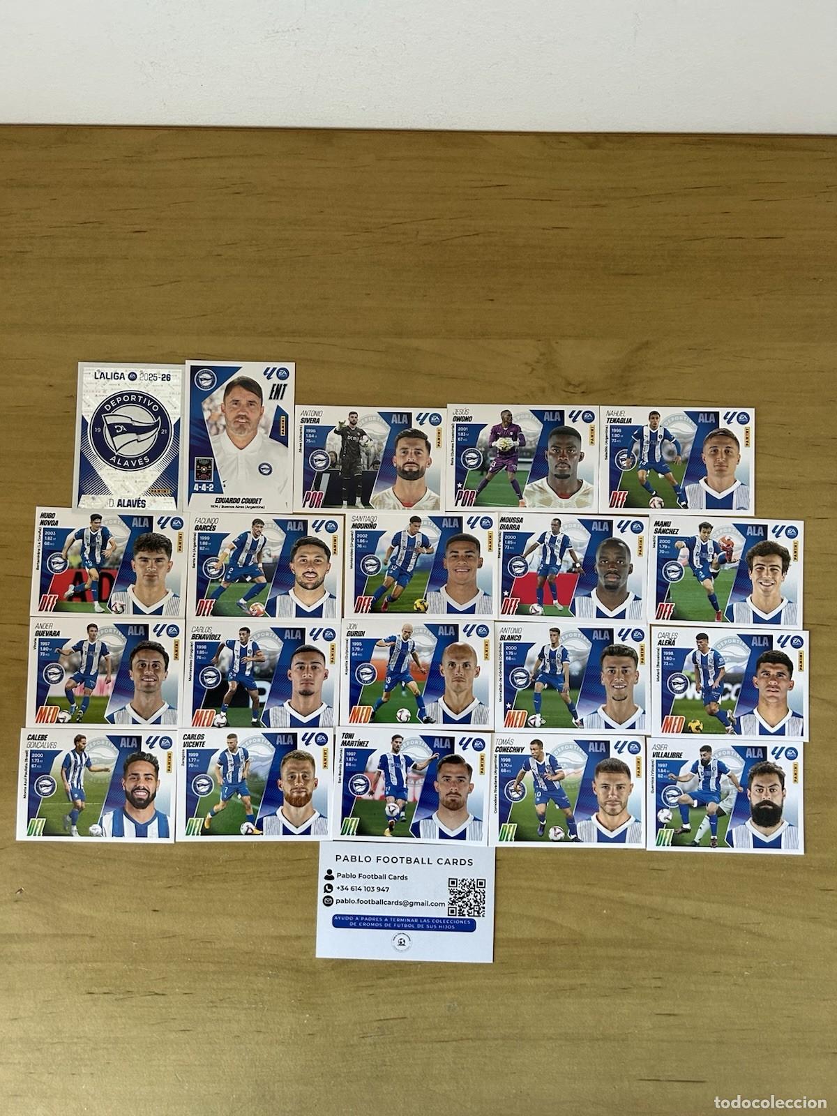Cromos de f&uacute;tbol: Deportivo Alav&eacute;s Equipo Completo 20 Stickers &ndash; LaLiga Este 2025-26 Panini