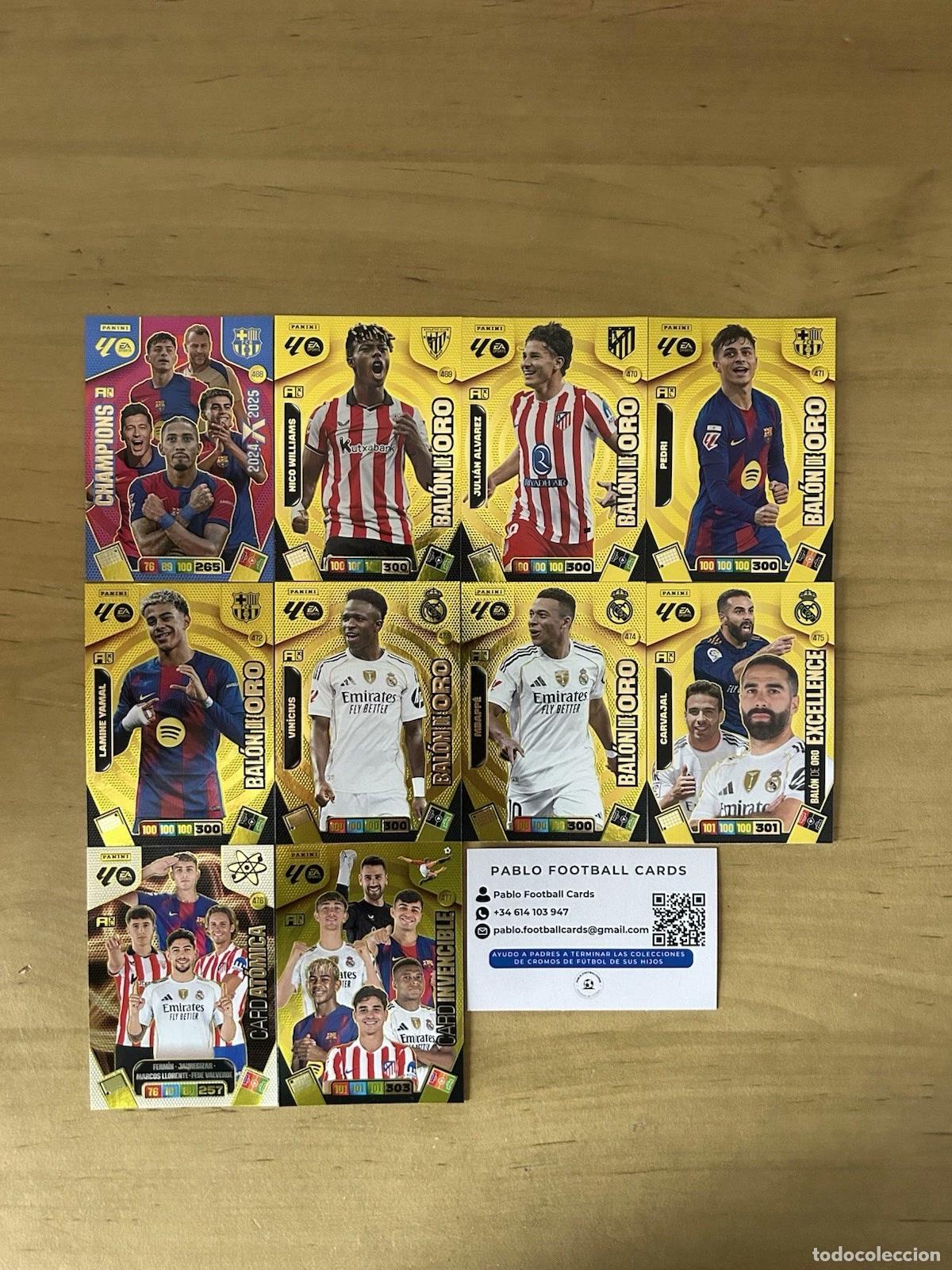 Cromos de f&uacute;tbol: Lote Completo 10 Cartas Balones de Oro &ndash; Adrenalyn XL LaLiga 2025-26 Panini