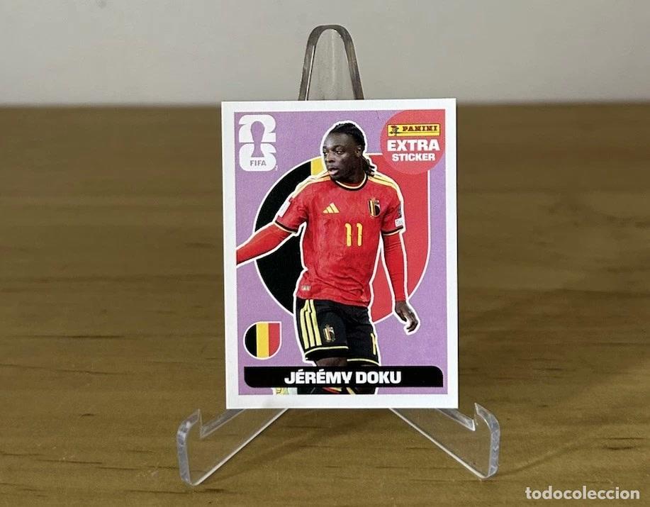 Cromos de f&uacute;tbol: J&eacute;r&eacute;my Doku Extra Sticker Rosa &ndash; Panini FIFA World Cup 2026