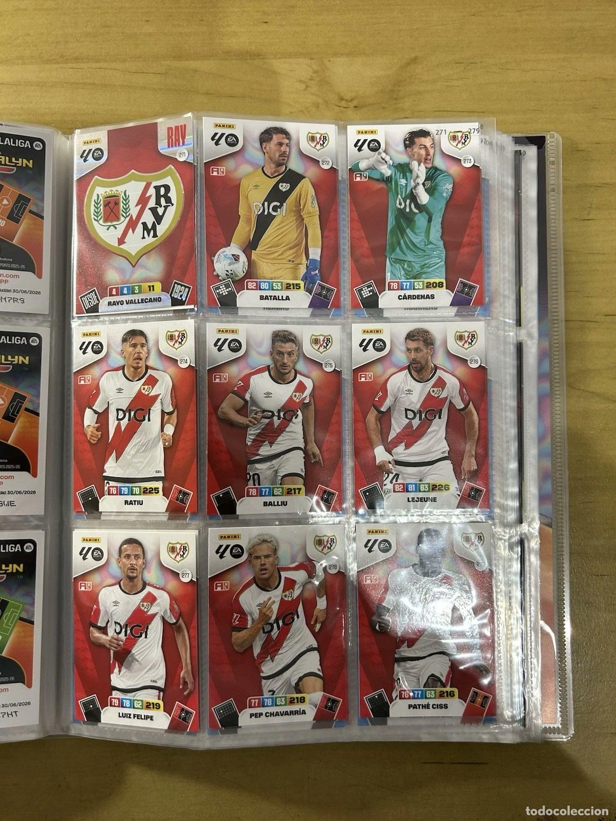 Cromos de f&uacute;tbol: Rayo Vallecano Equipo Completo 19 Cards &ndash; Adrenalyn XL LaLiga 2025-26 Panini