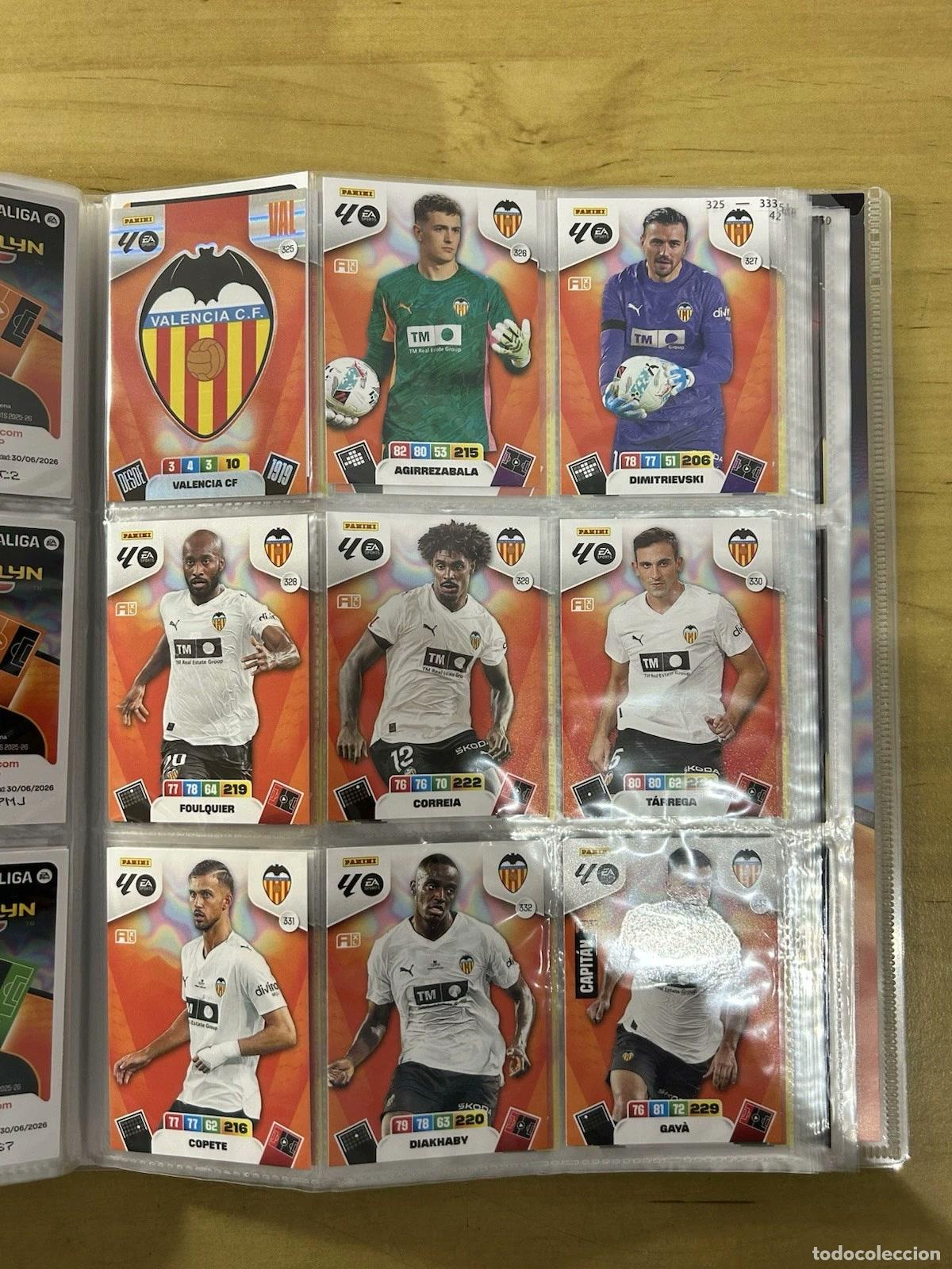 Cromos de f&uacute;tbol: Valencia CF Equipo Completo 19 Cards &ndash; Adrenalyn XL LaLiga 2025-26 Panini