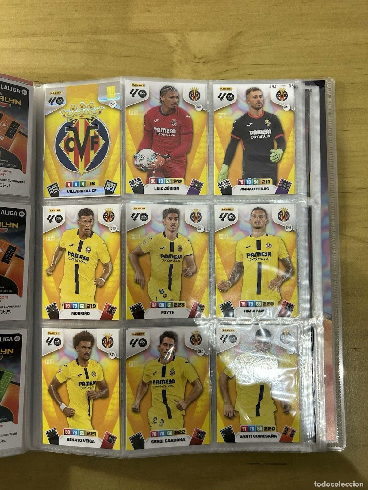 Cromos de f&uacute;tbol: Villarreal CF Equipo Completo 19 Cards &ndash; Adrenalyn XL LaLiga 2025-26 Panini