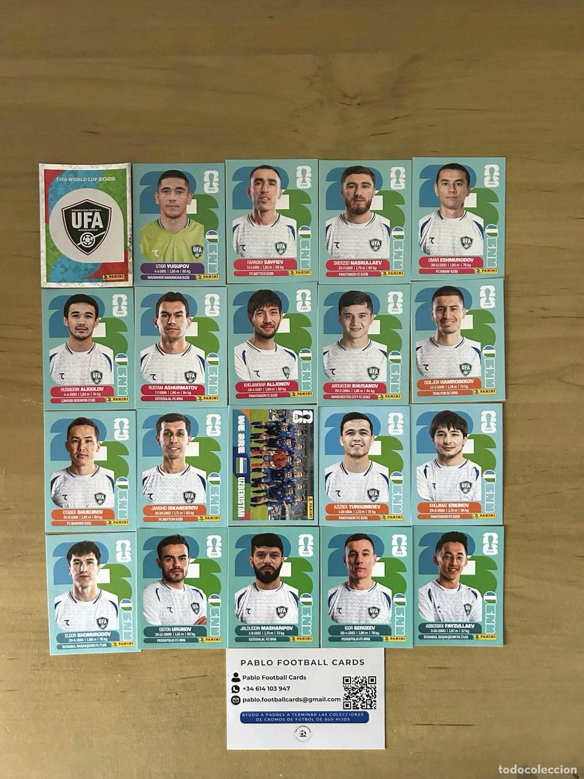 Cartes &agrave; collectionner de Football: Selecci&oacute;n Uzbekist&aacute;n Completa &ndash; 20 Stickers Panini FIFA World Cup 2026