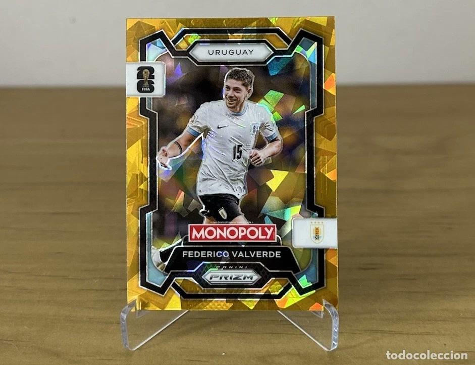 Cartes &agrave; collectionner de Football: Federico Valverde Gold Cracked Ice &ndash; Panini Prizm Monopoly FIFA World Cup 2026